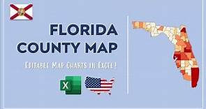 Florida County Map in Excel - Counties List and Population Map