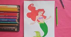 Cómo dibujar a la princesa Ariel/ How to draw princess Ariel
