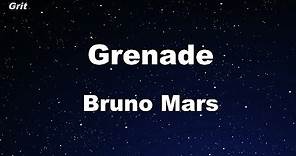 Karaoke♬ Grenade - Bruno Mars 【No Guide Melody】 Instrumental