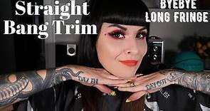 Straight bang trim | From Bettie to Blunt Fringe Haircut | Cosmetology 101