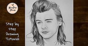 How to draw Harry Styles step by step | Drawing Tutorial | YouCanDraw