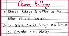 10 Lines on Charles Babbage in English| Essay On Charles Babbage|