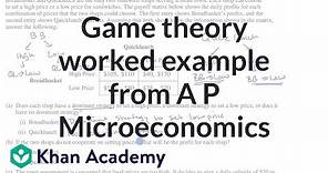 Game theory worked example from A P Microeconomics