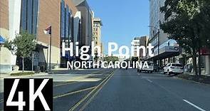Driving in High Point, North Carolina 4K Street Tour - Downtown High Point