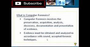 Introduction To Computer Forensics Course - 1 Overview
