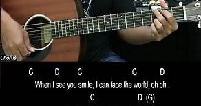 When I See You Smile - Bad English | EASY Guitar Tutorial - Chords / Lyrics - Guitar Lessons