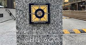 [4K] Downtown Chicago, IL US - Chicago Pedway: Underground walkway tunnels