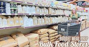 BULK FOOD STORE SHOP BUDGET MEAL PREP | FOOD STORAGE PANTRY TOUR CANNING RECIPES LARGE FAMILY MEALS