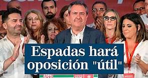 Juan Espadas se compromete a liderar los próximos "cuatro años" una oposición "útil"