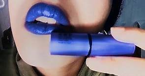 Blue lipstick with black lip liner