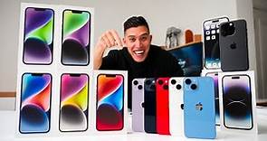 iPhone 14 Color Comparison + GIVEAWAY! UNBOXING EVERY COLOR!