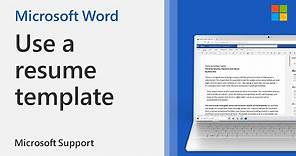 How to use the resume template in Word | Microsoft