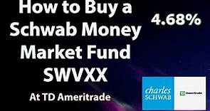 How to buy a Schwab SWVXX Mutual Fund at TD Ameritrade. Step by Step.