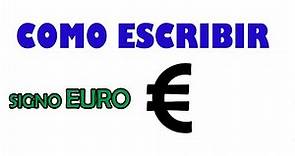 PONER SIGNO Euro € en Pc Laptop Portatil con Teclado