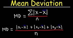 Mean Absolute Deviation - Statistics