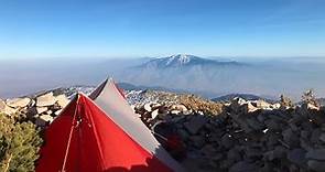 Camping on the summit of San Gorgonio in 55mph winds!