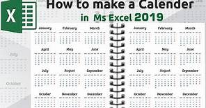 How to make a calendar in Microsoft Excel 2019
