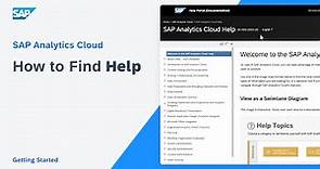 How to Find Help: SAP Analytics Cloud