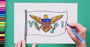 How to draw the Flag of US Virgin Islands