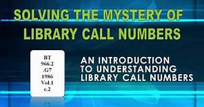 How to Read LIbrary of Congress Call Numbers Tutorial