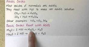 Acidic and Basic Oxides and Hydroxides