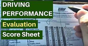 Understanding Driving Performance Evaluation Score Sheet - DMV California