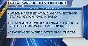 3 Baird teens killed in Sunday morning crash