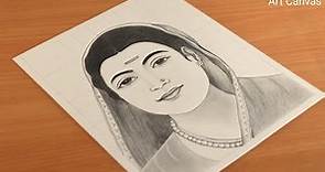 Savitribai Phule Drawing With Pencil Sketch Step by Step / Drawing Savitribai Phule