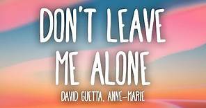 David Guetta, Anne-Marie - Don't Leave Me Alone (Lyrics)