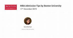 MBA Admission Tips by Boston University