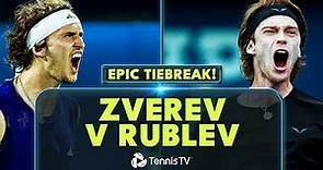 Alexander Zverev vs Andrey Rublev WILD Tiebreak | Dubai 2023 Highlights