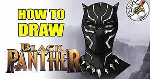 How to draw Black Panther face