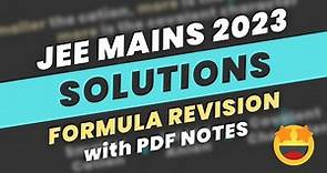 SOLUTIONS Class 12 - Formula Revision | JEE Mains 2024