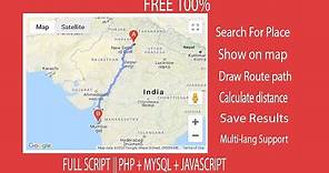 draw route between two locations in google map | FULL SCRIPT