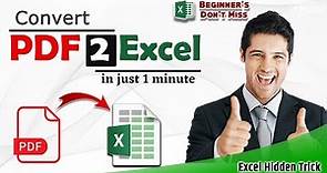 convert pdf to excel free without any software | convert pdf file to excel in microsoft exce