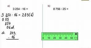 Dělení dvojciferným číslem (procvičování, 3254:16), Mat. mat. pro 5.roč., 1. díl, str. 48, cv. 6 a,b