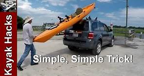 Easy one person method to load kayak on SUV without scratching