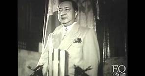 President Quirino's message on ties of history and affection between Spain and the Philippines