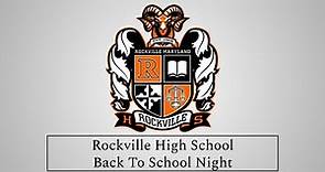 Rockville High School Virtual Back to School Night 2021