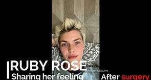 Ruby rose sharing feelings with her fans via Instagram After the sudden surgery #Rubyrose #kate #bw