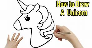 How To Draw A Unicorn Head Easy Step By Step | cute Unicorn Drawing For Kids Easily