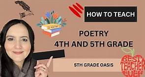 HOW TO TEACH A POETRY LESSON FOR 5TH GRADERS/ TEACH POETRY/ 5TH GRADE#poetry #firstyearteacher