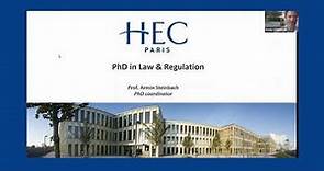HEC Paris PhD in Law and Regulation - Information Session on November 22, 2022