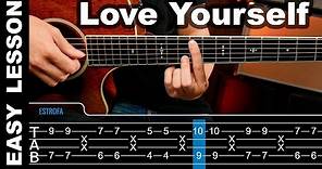 How To play Love Yourself Justin Bieber Guitar Lesson tabs ( Tutorial ) Chords