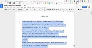 Formatting your Works Cited page (MLA 8)