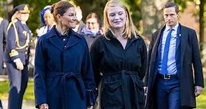 Crown Princess Victoria of Sweden attends the unveiling of the memorial