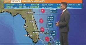 4 a.m. Update: Hurricane Isaias moving through the Bahamas | Tracking Isaias