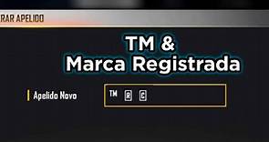 Símbolos de TM e Marca Registrada ™ﾠ®ﾠ© para Nick