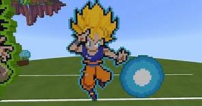 Goku(SSJ spirit bomb) - pixel art tutorial - Minecraft