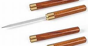 Ice Pick with Cover - 2 Pack Stainless Steel Ice Picks for Breaking Ice, Non-slip Wooden Handle Ice Pick Tool Easy to Grip, Ice Picks for Kitchen